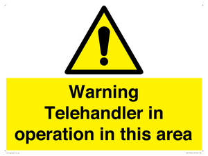 WV17058: Warning Telehandler in operation in this area