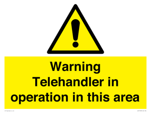 WV17058: Warning Telehandler in operation in this area