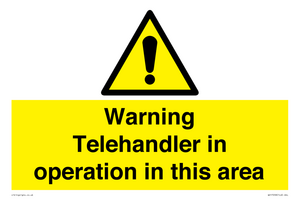 WV17058: Warning Telehandler in operation in this area