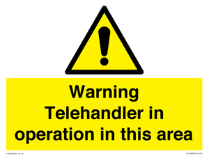 WV17058: Warning Telehandler in operation in this area