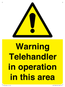 WV17058: Warning Telehandler in operation in this area