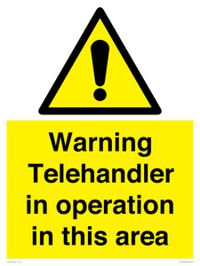 WV17058: Warning Telehandler in operation in this area