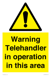WV17058: Warning Telehandler in operation in this area