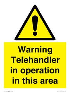 WV17058: Warning Telehandler in operation in this area