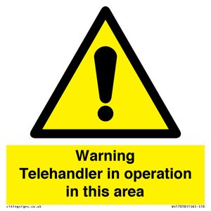 WV17058: Warning Telehandler in operation in this area