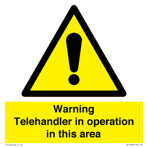 WV17058: Warning Telehandler in operation in this area