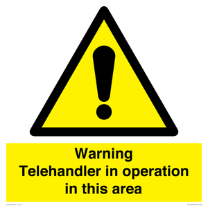 WV17058: Warning Telehandler in operation in this area