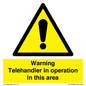 WV17058: Warning Telehandler in operation in this area