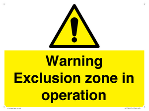 WV17062: Warning Exclusion zone in operation