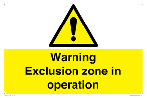 WV17062: Warning Exclusion zone in operation