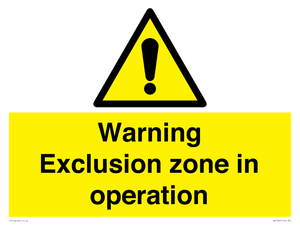 WV17062: Warning Exclusion zone in operation
