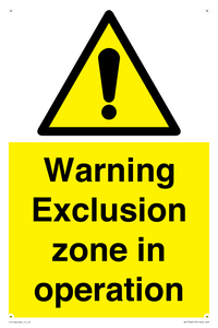 WV17062: Warning Exclusion zone in operation