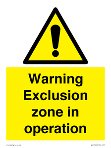 WV17062: Warning Exclusion zone in operation