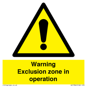 WV17062: Warning Exclusion zone in operation