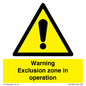 WV17062: Warning Exclusion zone in operation