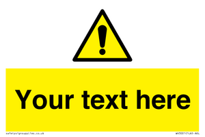 WV3001: Custom warning safety sign