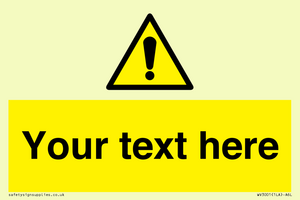 WV3001: Custom warning safety sign