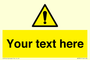 WV3001: Custom warning safety sign