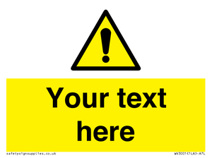 WV3001: Custom warning safety sign
