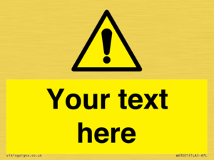 WV3001: Custom warning safety sign