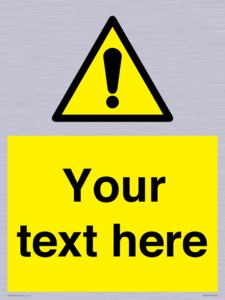 WV3001: Custom warning safety sign