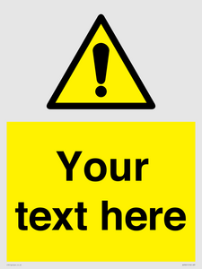 WV3001: Custom warning safety sign