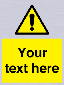 WV3001: Custom warning safety sign