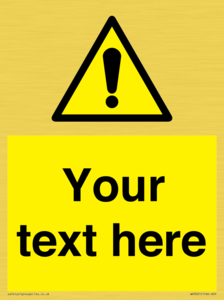 WV3001: Custom warning safety sign