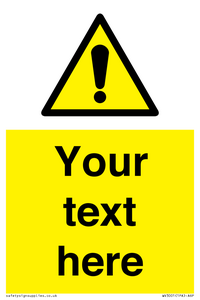 WV3001: Custom warning safety sign