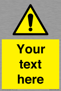 WV3001: Custom warning safety sign