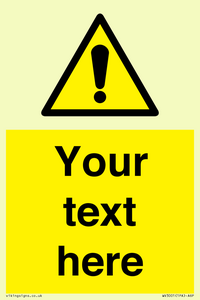 WV3001: Custom warning safety sign