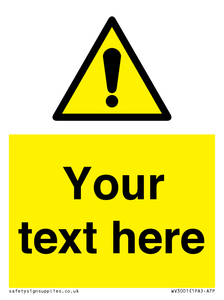 WV3001: Custom warning safety sign