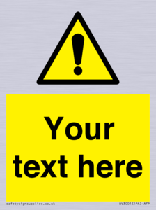 WV3001: Custom warning safety sign