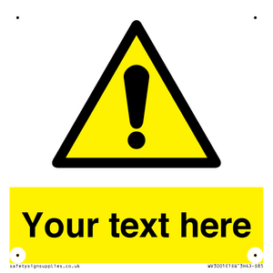 WV3001: Custom warning safety sign