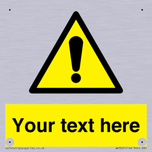 WV3001: Custom warning safety sign