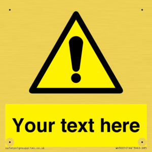 WV3001: Custom warning safety sign