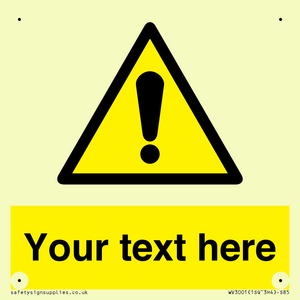 WV3001: Custom warning safety sign