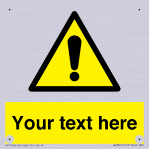 WV3001: Custom warning safety sign