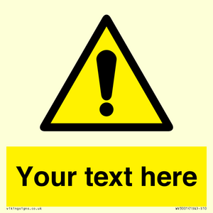 WV3001: Custom warning safety sign