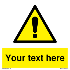WV3001: Custom warning safety sign