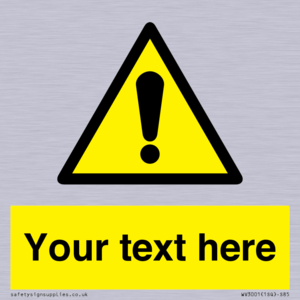 WV3001: Custom warning safety sign