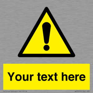 WV3001: Custom warning safety sign