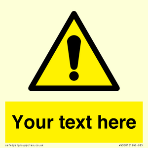 WV3001: Custom warning safety sign