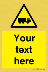 WV5113: Custom Lorry Hazard Sign