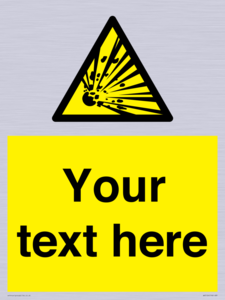 WV5124: Custom Explosive Material Sign