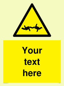 WV5133: Custom Barbed Wire Sign