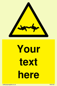WV5133: Custom Barbed Wire Sign