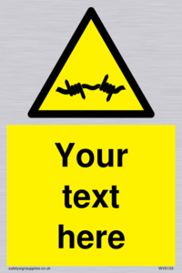 WV5133: Custom Barbed Wire Sign