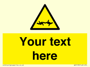 WV5133: Custom Barbed Wire Sign