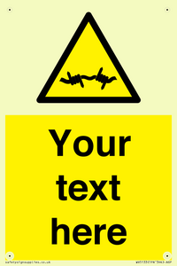 WV5133: Custom Barbed Wire Sign